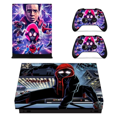 Spider Verse decal skin for Xbox one X Console and 2 Contr.. Spider Verse decal skin for Xbox one X Console and 2 Contr..