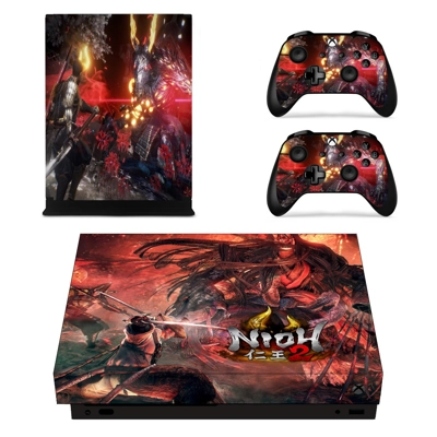 Nioh 2 decal skin for Xbox one X Console and 2 Controllers