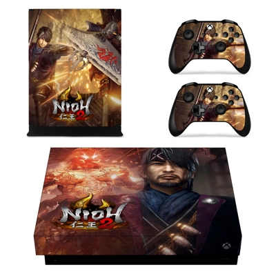 Nioh 2 decal skin for Xbox one X Console and 2 Controllers