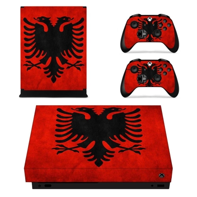 Flag of Albania decal skin for Xbox one X Console and 2 Co.. Flag of Albania decal skin for Xbox one X Console and 2 Co..