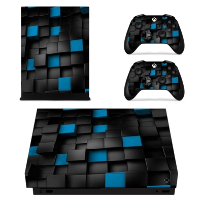 Cube Abstraction decal skin for Xbox one X Console and 2 Controllers