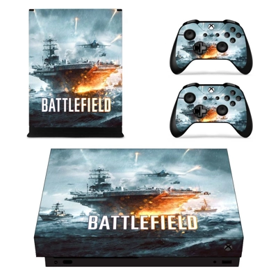 Battlefield decal skin for Xbox one X Console and 2 Controllers