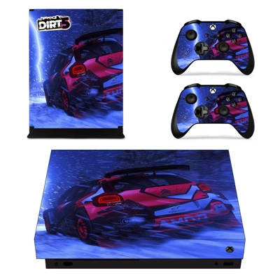Dirt 5 decal skin for Xbox one X Console and 2 Controllers