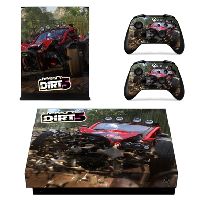 Dirt 5 decal skin for Xbox one X Console and 2 Controllers Dirt 5 decal skin for Xbox one X Console and 2 Controllers
