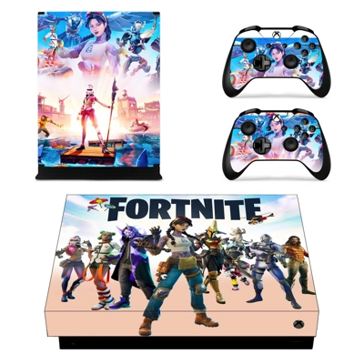 Fortnite decal skin for Xbox one X Console and 2 Controllers