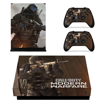 COD Modern Warfare decal skin for Xbox one X Console and 2 Controllers