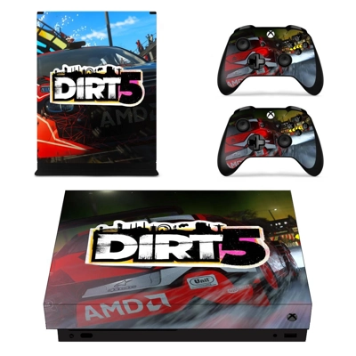 Dirt 5 decal skin for Xbox one X Console and 2 Controllers Dirt 5 decal skin for Xbox one X Console and 2 Controllers