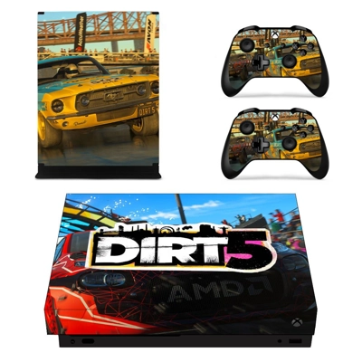Dirt 5 decal skin for Xbox one X Console and 2 Controllers Dirt 5 decal skin for Xbox one X Console and 2 Controllers