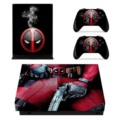 Deadpool decal skin for Xbox one X Console and 2 Controllers Deadpool decal skin for Xbox one X Console and 2 Controllers