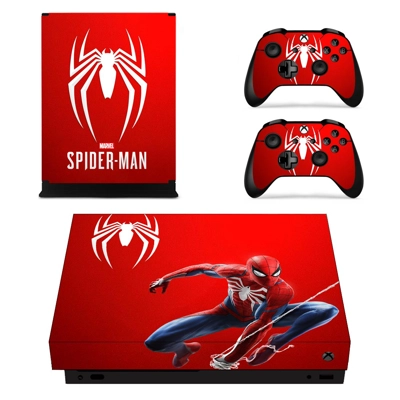 Spiderman decal skin for Xbox one X Console and 2 Controll.. Spiderman decal skin for Xbox one X Console and 2 Controll..
