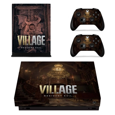 Resident Evil 8 decal skin for Xbox one X Console and 2 Controllers