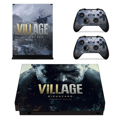 Resident Evil 8 decal skin for Xbox one X Console and 2 Controllers