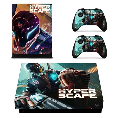 Super Hunting City decal skin for Xbox one X Console and 2 Controllers