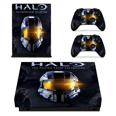 Halo decal skin for Xbox one X Console and 2 Controllers