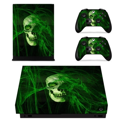 Unisex skull decal skin for Xbox one X Console and 2 Controllers