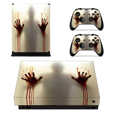 Bloody Hand decal skin for Xbox one X Console and 2 Contro.. Bloody Hand decal skin for Xbox one X Console and 2 Contro..