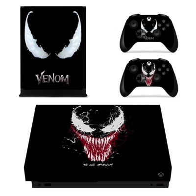 Venom decal skin for Xbox one X Console and 2 Controllers Venom decal skin for Xbox one X Console and 2 Controllers