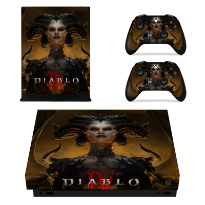 Diablo 4 decal skin for Xbox one X Console and 2 Controllers