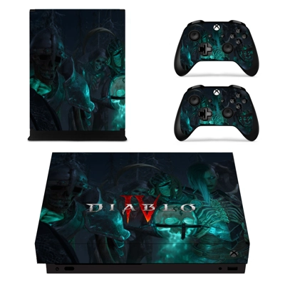 Diablo 4 decal skin for Xbox one X Console and 2 Controllers