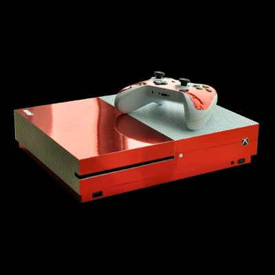 Red color decal skin for Xbox one S Console and 2 Controll.. Red color decal skin for Xbox one S Console and 2 Controll..