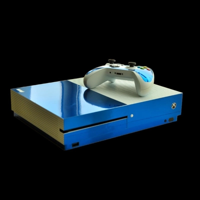 Blue color decal skin for Xbox one S Console and 2 Control.. Blue color decal skin for Xbox one S Console and 2 Control..