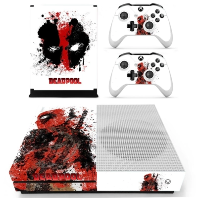 Deadpool decal skin for Xbox one S Console and 2 Controllers Deadpool decal skin for Xbox one S Console and 2 Controllers
