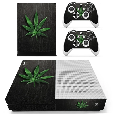 Nylon weed decal skin for Xbox one S Console and 2 Control.. Nylon weed decal skin for Xbox one S Console and 2 Control..