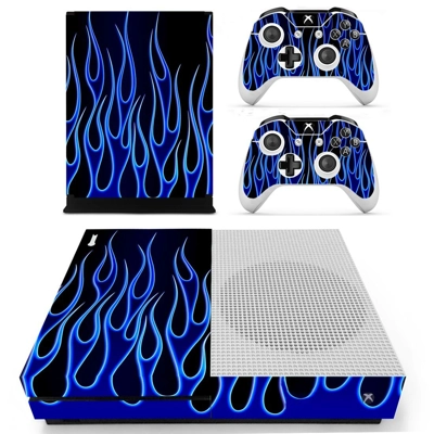 Fire clipart decal skin for Xbox one S Console and 2 Controllers