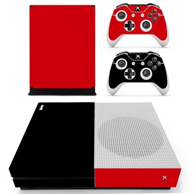 Red black decal skin for Xbox one S Console and 2 Controll.. Red black decal skin for Xbox one S Console and 2 Controll..