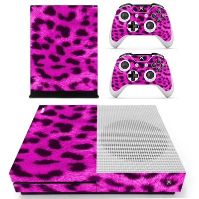 Blue leopard decal skin for Xbox one S Console and 2 Controllers