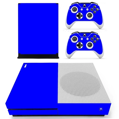Blue color decal skin for Xbox one S Console and 2 Control.. Blue color decal skin for Xbox one S Console and 2 Control..