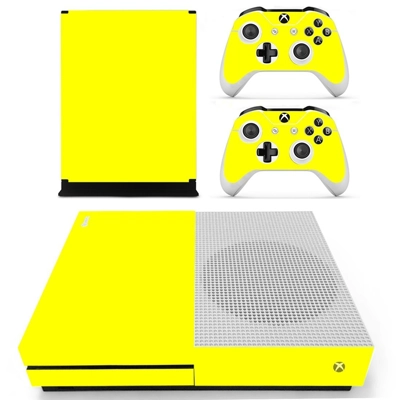 Yellow color decal skin for Xbox one S Console and 2 Controllers