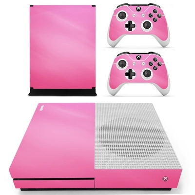 Pink color decal skin for Xbox one S Console and 2 Controllers