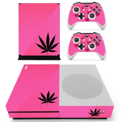 Black weed decal skin for Xbox one S Console and 2 Control.. Black weed decal skin for Xbox one S Console and 2 Control..