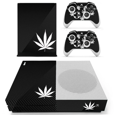 White weed decal skin for Xbox one S Console and 2 Control.. White weed decal skin for Xbox one S Console and 2 Control..