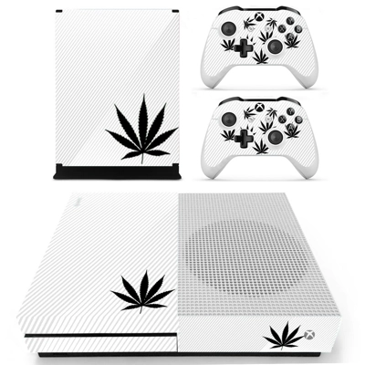 Black weed decal skin for Xbox one S Console and 2 Control.. Black weed decal skin for Xbox one S Console and 2 Control..