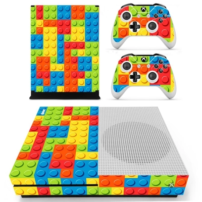 Block lego decal skin for Xbox one S Console and 2 Controllers