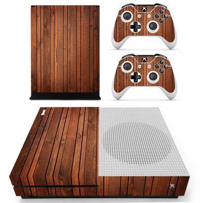 Wooden board decal skin for Xbox one S Console and 2 Controllers
