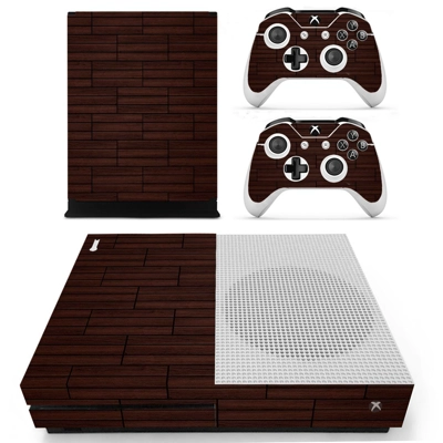 Wooden board decal skin for Xbox one S Console and 2 Controllers