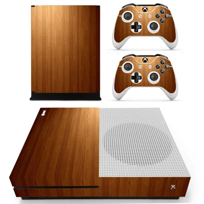 Wooden board decal skin for Xbox one S Console and 2 Controllers