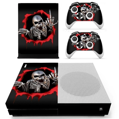 Metal skeleton decal skin for Xbox one S Console and 2 Con.. Metal skeleton decal skin for Xbox one S Console and 2 Con..