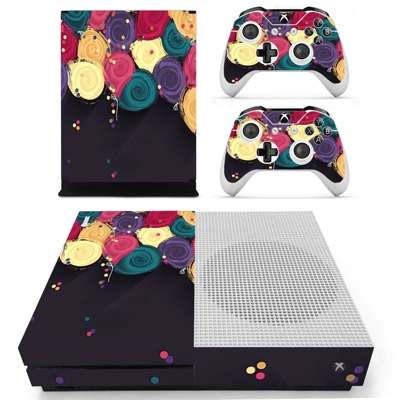 Floral clipart decal skin for Xbox one S Console and 2 Controllers