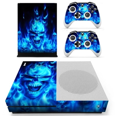 Fire skull decal skin for Xbox one S Console and 2 Control.. Fire skull decal skin for Xbox one S Console and 2 Control..