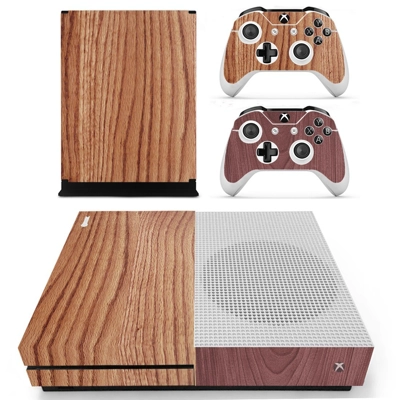 Wooden board decal skin for Xbox one S Console and 2 Controllers