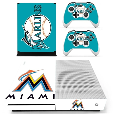 Miami Marlins decal skin for Xbox one S Console and 2 Controllers
