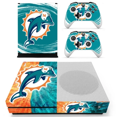 Miami Dolphins decal skin for Xbox one S Console and 2 Con.. Miami Dolphins decal skin for Xbox one S Console and 2 Con..