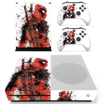 Deadpool decal skin for Xbox one S Console and 2 Controllers Deadpool decal skin for Xbox one S Console and 2 Controllers