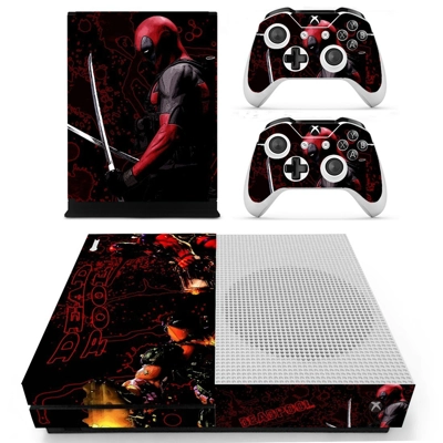 Deadpool decal skin for Xbox one S Console and 2 Controllers Deadpool decal skin for Xbox one S Console and 2 Controllers