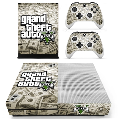 GTA V decal skin for Xbox one S Console and 2 Controllers