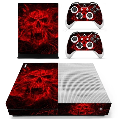 Fire Skull decal skin for Xbox one S Console and 2 Controllers